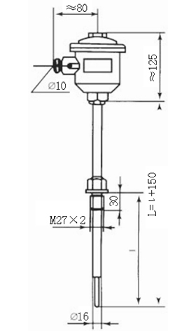 M27×2固定螺纹式隔爆型热电阻型号规格